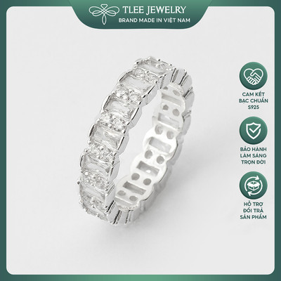 Nhẫn bạc nữ TLEE nạm đá kết đính đá nhỏ cao cấp TLEE JEWELRY A0178