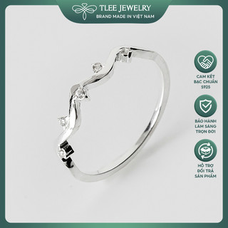 Nhẫn bạc nữ TLEE sóng nạm đá mini xinh xắn TLEE JEWELRY A0175