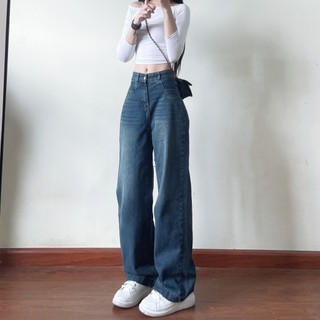 Quần jeans Spring trơn ống suông basic