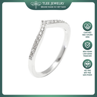 Nhẫn bạc nữ TLEE cung nạm đá một hàng sang trọng TLEE JEWELRY A0165
