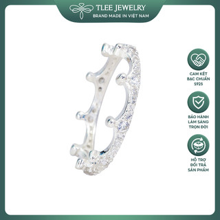 Nhẫn bạc nữ TLEE CROWN nạm đá sang trọng TLEE JEWELRY A0161
