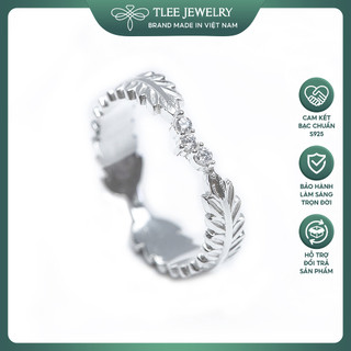 Nhẫn bạc nữ TLEE lá Henna nạm đá cao cấp TLEE JEWELRY A0152