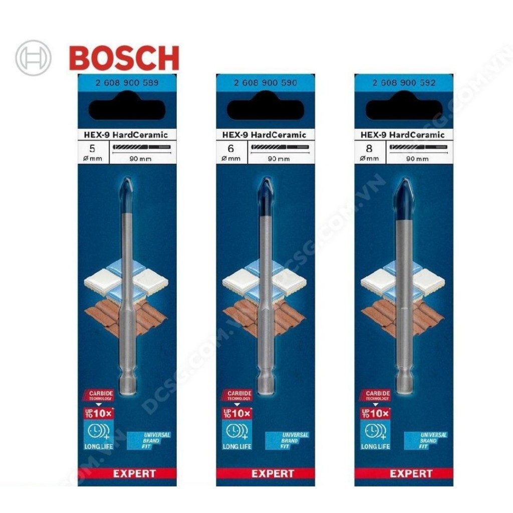 Mũi Khoan Gạch Cứng HEX-9 Bosch. 5-6-8MM