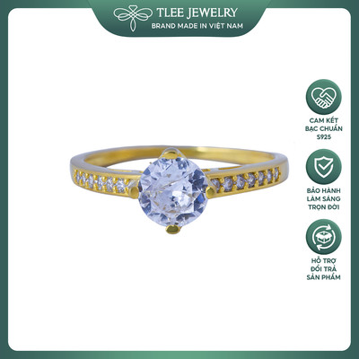 Nhẫn bạc nữ TLEE bốn chấu mạ vàng 14k sang tay TLEE JEWELRY A0147