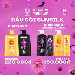 Dầu gội sunsilk óng mượt rạng ngời / mềm mượt diệu kỳ 1.4kg | 650g