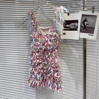 [ORDER] Váy đính lông đà điểu