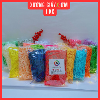 [1KG] Giấy rơm Giấy vụn Giấy sợi lót hộp quà nhiều màu rẻ
