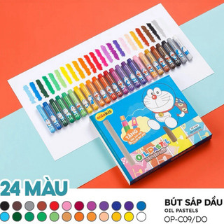 (Tặng 1 kẹp bút+1 gọt bút) Sáp dầu Colorkit Doremon hàng công ty