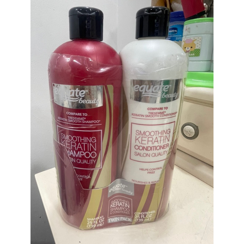 Dầu gội xã dưỡng tóc Equate Beauty Smoothing Keratin 739 ml*2 của Mỹ