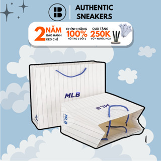 (CHÍNH HÃNG) Túi giấy có quai MLB đựng đồ hãng size Large đựng vừa 1 hộp giày MLB lớn, authentic
