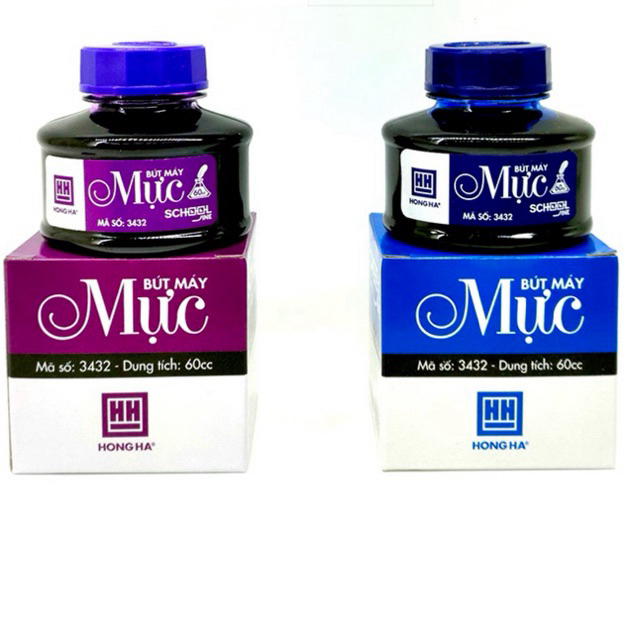 Mực Hồng Hà màu xanh, màu tím chuẩn công ty