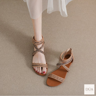 Giày Sandal Chiến Binh Boho Dây Ngang, Chính Hãng XIANGLV, N19, Đế Cao 1.5 Phân Có 3 Màu, Sandal Nữ
