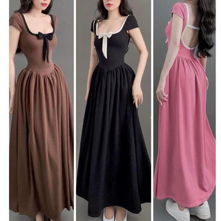 ĐẦM ĐAN LƯNG MAXI CÓ MÚT NƠ XINH CÓ BIGSIZE
