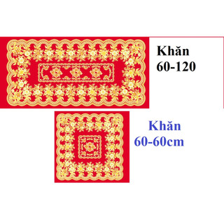 Khăn trải bàn đồng bộ 2 cái 60-120cm và 60-60cm- 3 màu lựa chọn