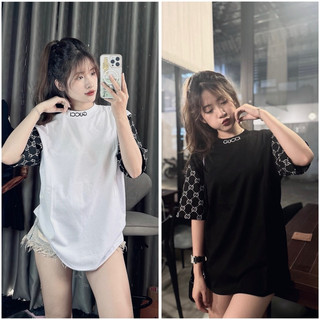 Áo GG chữ thêu cổ phối tay