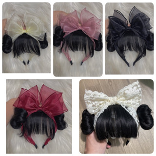 [SẴN ]Bờm cứng kèm tóc giả / cài tóc giả kèm 2 búi xinh cho bé gái từ 8m