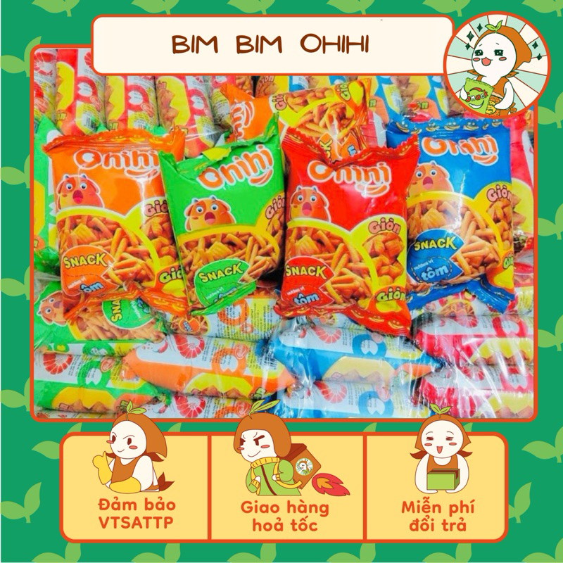 Nguyên bịch 30 gói snack bim bim que Ohihi/Olala mini giòn giòn tuổi thơ ( gói 8g), Ăn Vặt Tuổi Thơ,