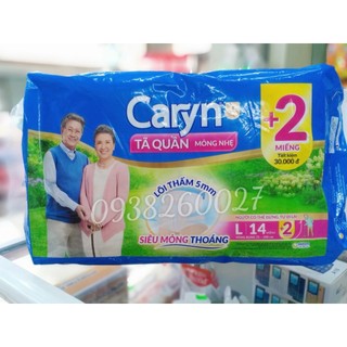 Tã quần người già Caryn M16 /L14 /XL12+2 miếng
