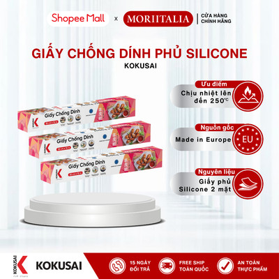 Giấy Chống Dính Phủ Silicon KOKUSAI, Kích thước 30cm / 45cm, Dùng để gói, chiên, hấp thức ăn không bị thấm dầu ra ngoài