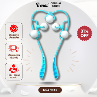 Cây lăn massage đa năng với 5 con lăn, dụng cụ massage vùng cổ vai gáy - eo - bắp chân giúp giảm đau trendi store