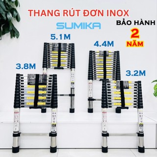 Thang rút đơn INOX chính hãng Sumika NEW 2023 cao 3.2m, 3.8m, 4.4m, 5.1m  bảo hành 2 năm