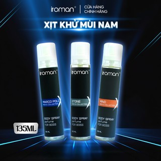 Xịt Khử Mùi Toàn Thân Hương Nước Hoa Cao Cấp IROMAN Ngăn Mồ Hôi Và Khử Mùi Cơ Thể 135ml