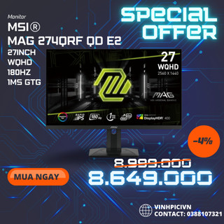 Màn hình msi mag 274qrf qd e2 27'' 1ms 180hz rapid ips quantumdot wqhd