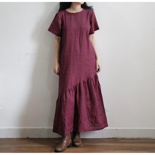 Pt linen đầm linen tưng premium khách đặt theo yêu cầu dài 120cm -hm0