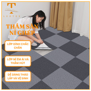 Thảm xốp ghép mặt nỉ - thảm trải sàn nỉ tự dính - thảm ghép trải sàn trang trí êm ái Leotex