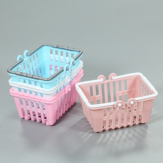 [Mô hình thu nhỏ]Giỏ đi siêu thị mini đồ chơi  trang trí bàn làm việc nhà cửa