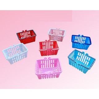 [Mô hình thu nhỏ]Giỏ đi siêu thị mini đồ chơi  trang trí bàn làm việc nhà cửa