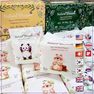  COMBO 4 bịch Bỉm dán quần NATURAL BLOSSOM thuần chay nội địa Hàn Quốc dành cho bé da nhạy cảm 