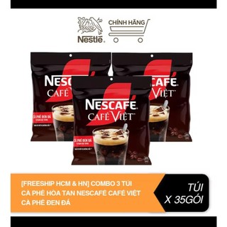 Combo 3 bịch cà phê hòa tan Nescafé café Việt cà phê đen đá