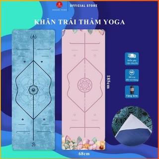 Khăn trải thảm tập Yoga Định tuyến PIDO Cao Cấp - Tặng kèm túi đựng