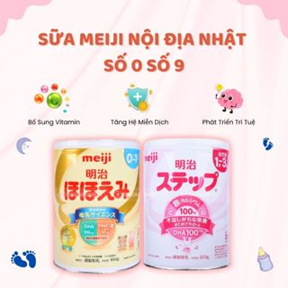Sữa Meiji Nội Địa Nhật Số 0 Số 9 Cho Trẻ Từ 0 Đến 3 Tuổi Bổ Sung Vitamin Tăng Hệ Miễn Dịch Phát Triển Trí Tuệ Lon 800g
