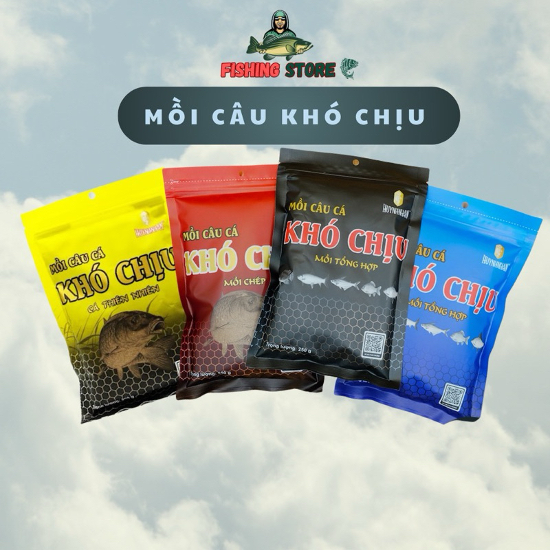 Mồi câu cá KHÓ CHỊU (đen, xanh, vàng, đỏ)