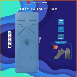 Thảm tập Yoga định tuyến Cao su tự nhiên PIDO PU cao cấp - Tặng kèm túi đựng và đai buộc