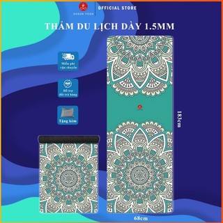 Thảm Yoga du lịch gấp gọn bằng giấy A4 Cao Cấp 1,5mm Chống trơn trượt - Tặng kèm túi đựng xếp vuông