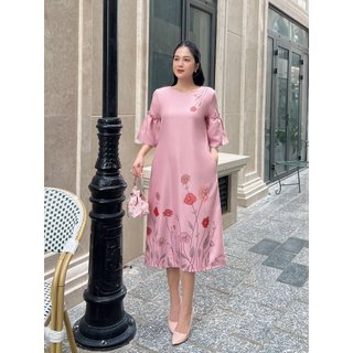 Đầm tiểu thư xinh đẹp form a có big size hoạ tiết hoa