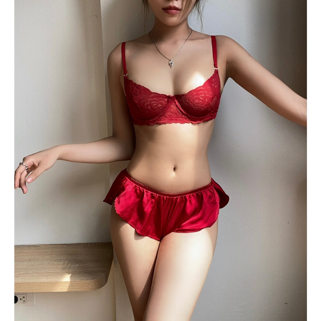 Bộ Đồ Lót TM21 Quần Lụa Bèo Xinh Xắn Áo Không Mút Xuyên Thấu Thiết Kế TIMIN WORKSHOP | BigBuy360 - bigbuy360.vn