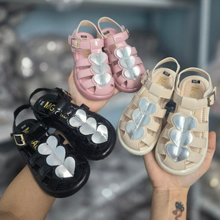  Sandal dọ bé gái tim nhũ. Dép dọ xăng đan da mềm đi học đi chơi cho bé gái 3 tuổi đến 10 tuổi 