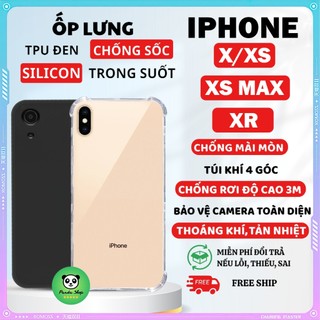 Ốp iphone x / xs / xr / xs max bảo vệ cam, chống sốc, trong suốt, silicon