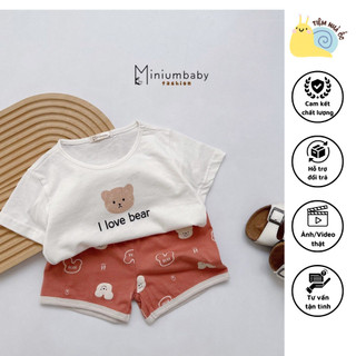 Set bộ quần áo in hình chú mèo chất cotton mềm mại thoáng mát thấm hút mồ hôi tốt năng động cho các bé
