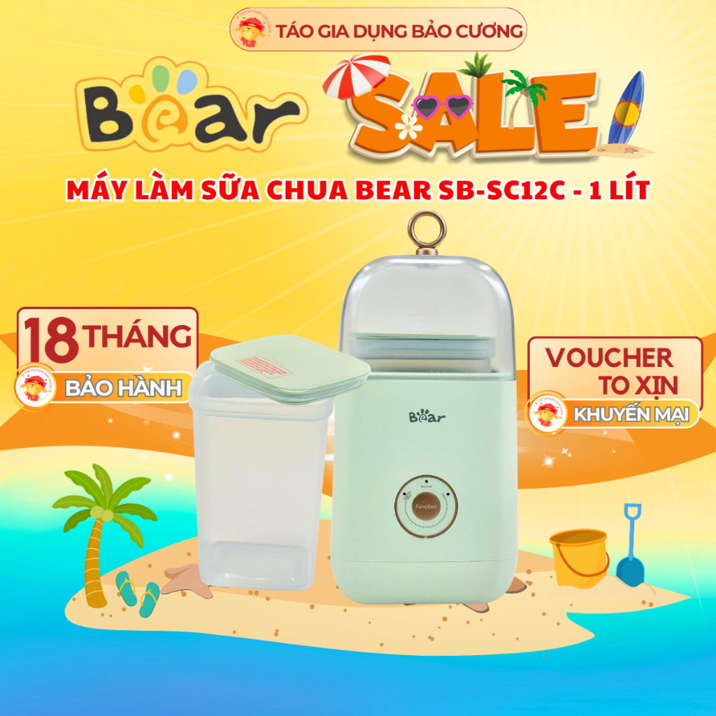 Máy làm sữa chua Bear 1L SB-SC12C - Lên men 3 chiều, điều chỉnh mức độ axit, cho ra sữa chua ngon.