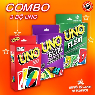 Combo 3 bộ uno flip, uno flex, uno cơ bản trò chơi giả trí gắn kết bạn bè boardgame vui vẻ
