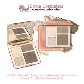 Bảng phấn JUDYDOLL bắt sáng tạo khối 4 ô Highlight Contour Palette Mềm mịn Tự nhiên Lâu trôi Chống nước 9g