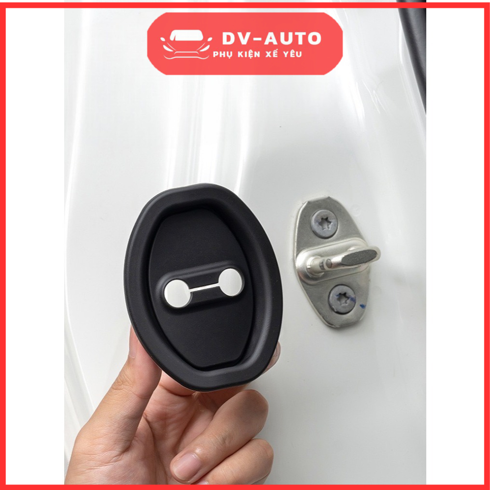 Bộ 4 Miếng đệm silicon chống va đập cửa xe 2 màu đen trắng bảo vệ chốt khóa cửa chống sôc hiệu quả by DV Auto