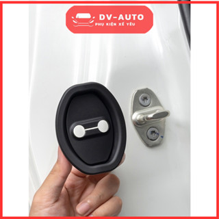 Bộ 4 Miếng đệm silicon chống va đập cửa xe 2 màu đen trắng bảo vệ chốt khóa cửa chống sôc hiệu quả by DV Auto
