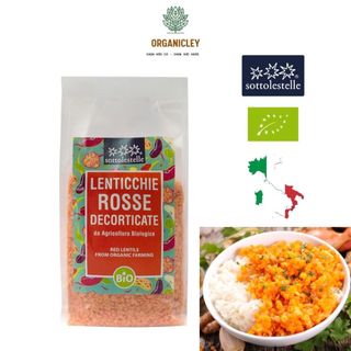Đậu lăng đỏ hữu cơ sottolestelle organic hulled red lentils 500g - đậu hữu cơ - đậu lăng hữu cơ - hạt đậu lăng