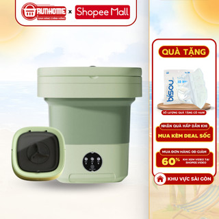 Máy Giặt Mini Gấp Gọn Runhome Giặt Đồ Trẻ Em Tất Vớ Đồ Lót Dung Tích 6L Tự Vắt Khô Công Nghệ Khử Khuẩn Bảo Hành 12 Tháng